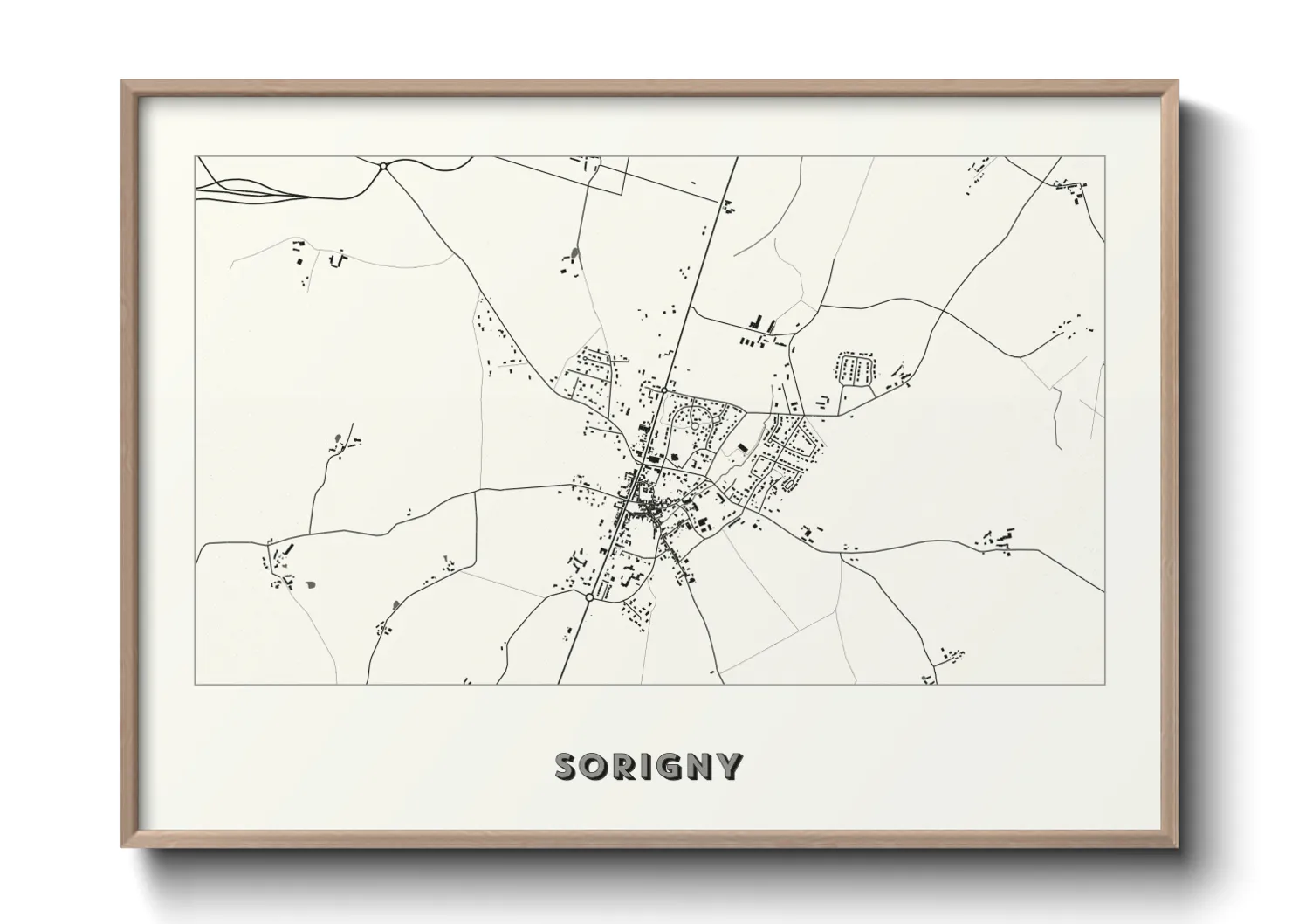 Une affiche de carte sur Sorigny