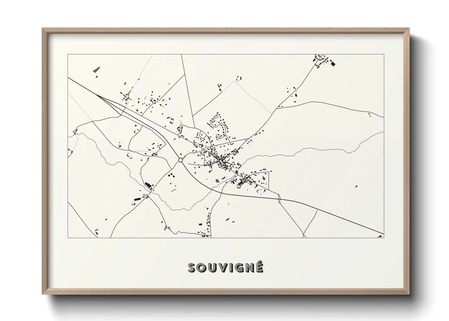 Une affiche de carte sur Souvigné