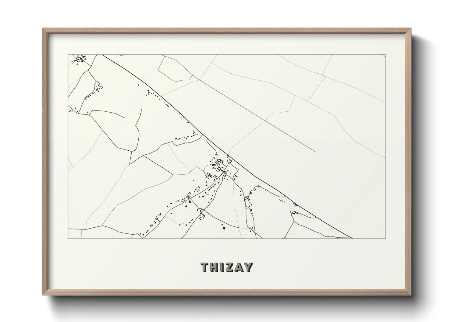 Une affiche de carte sur Thizay