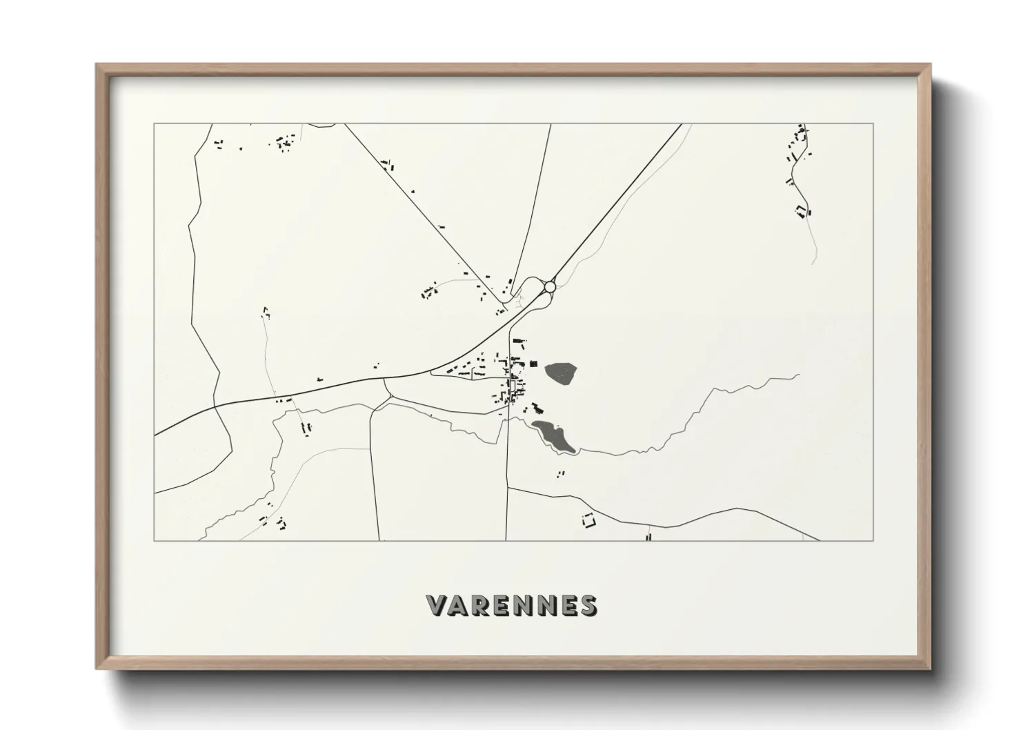Une affiche de carte sur Varennes