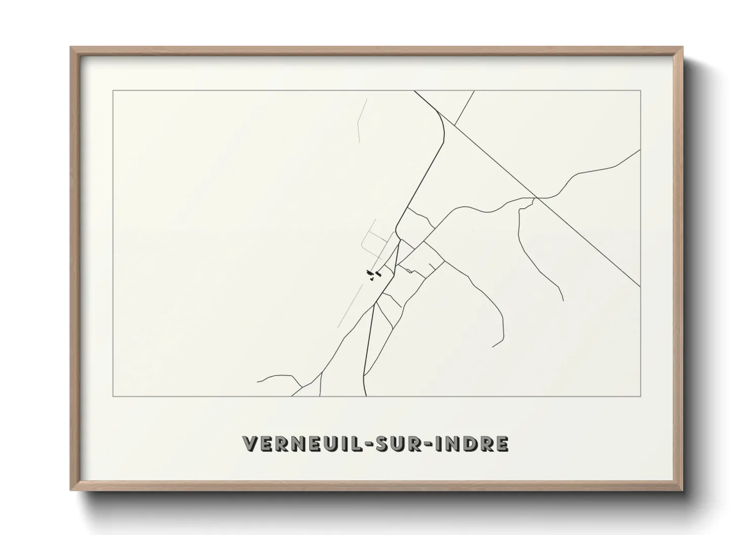 Une affiche de carte sur Verneuil-sur-Indre