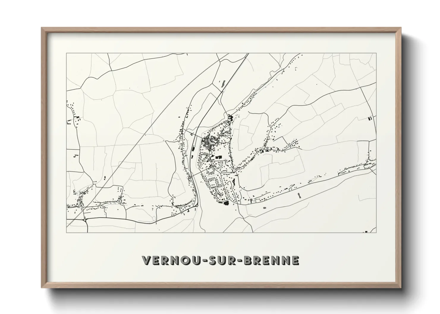 Une affiche de carte sur Vernou-sur-Brenne