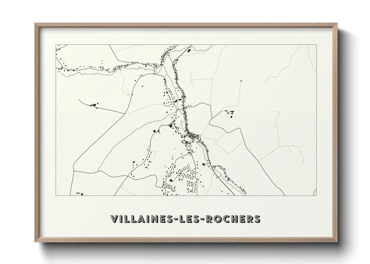 Une affiche de carte sur Villaines-les-Rochers