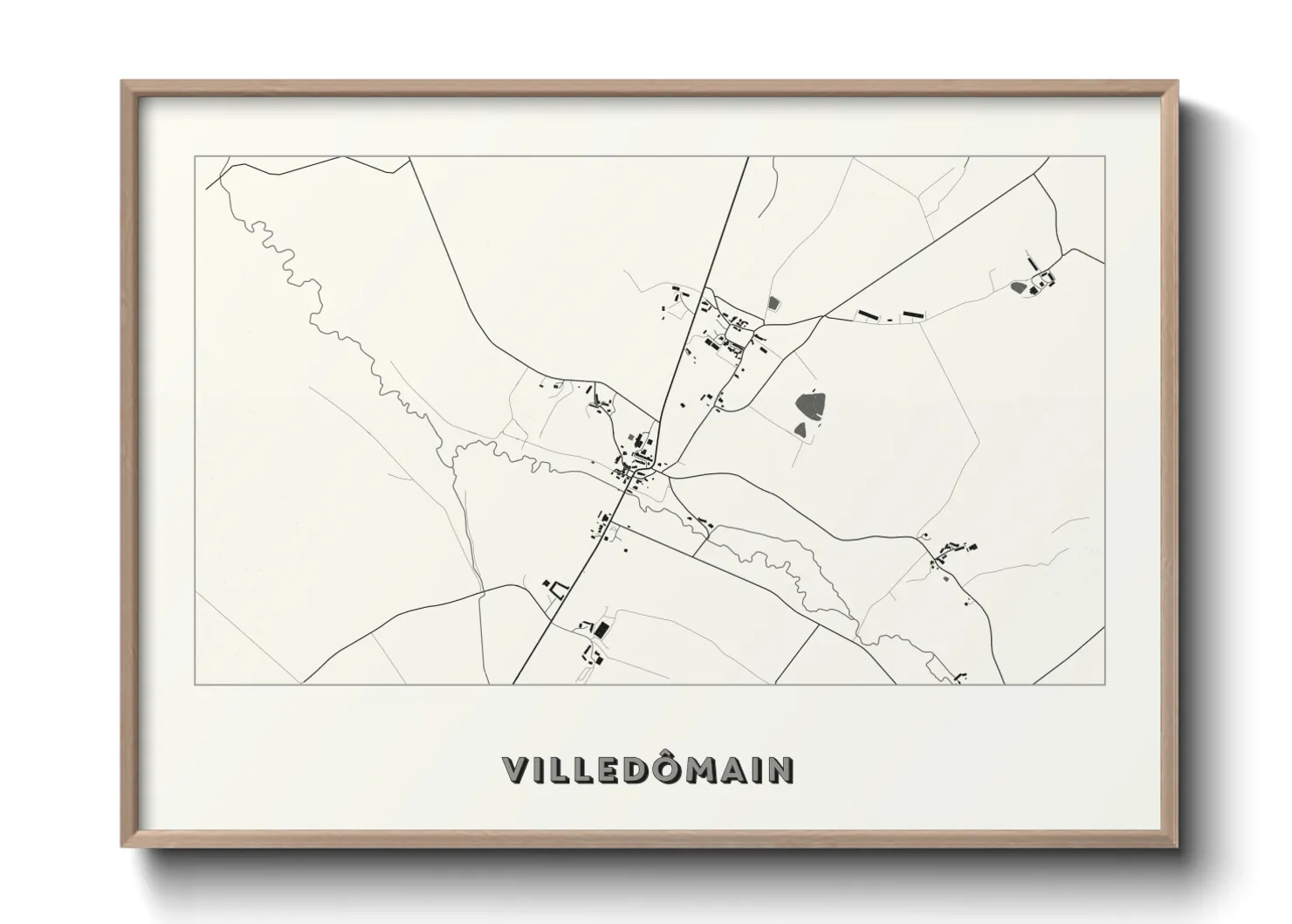 Une affiche de carte sur Villedômain