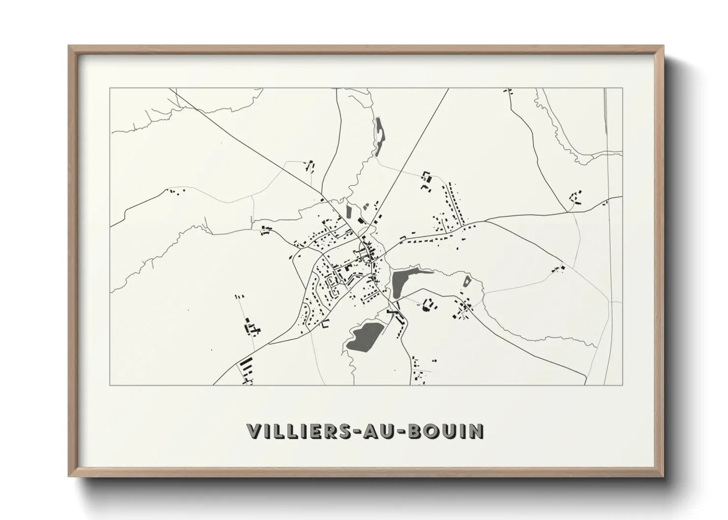Une affiche de carte sur Villiers-au-Bouin