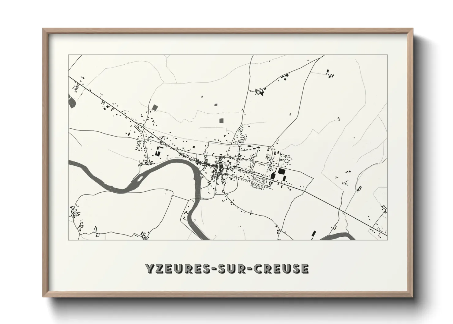 Une affiche de carte sur Yzeures-sur-Creuse