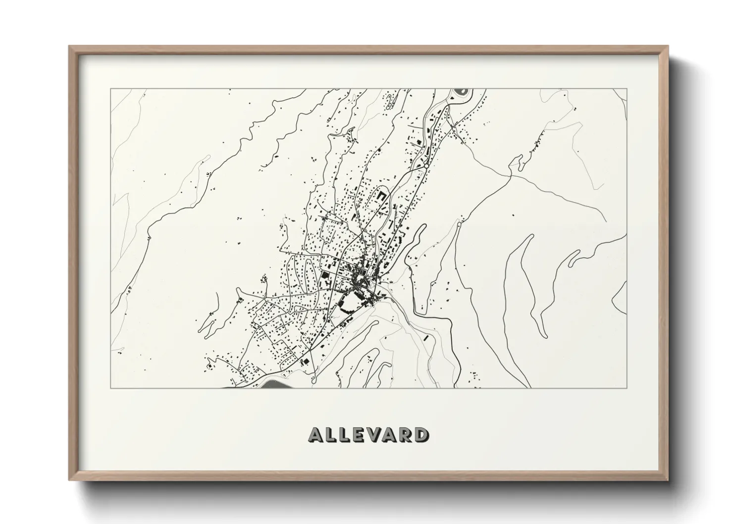 Une affiche de carte sur Allevard