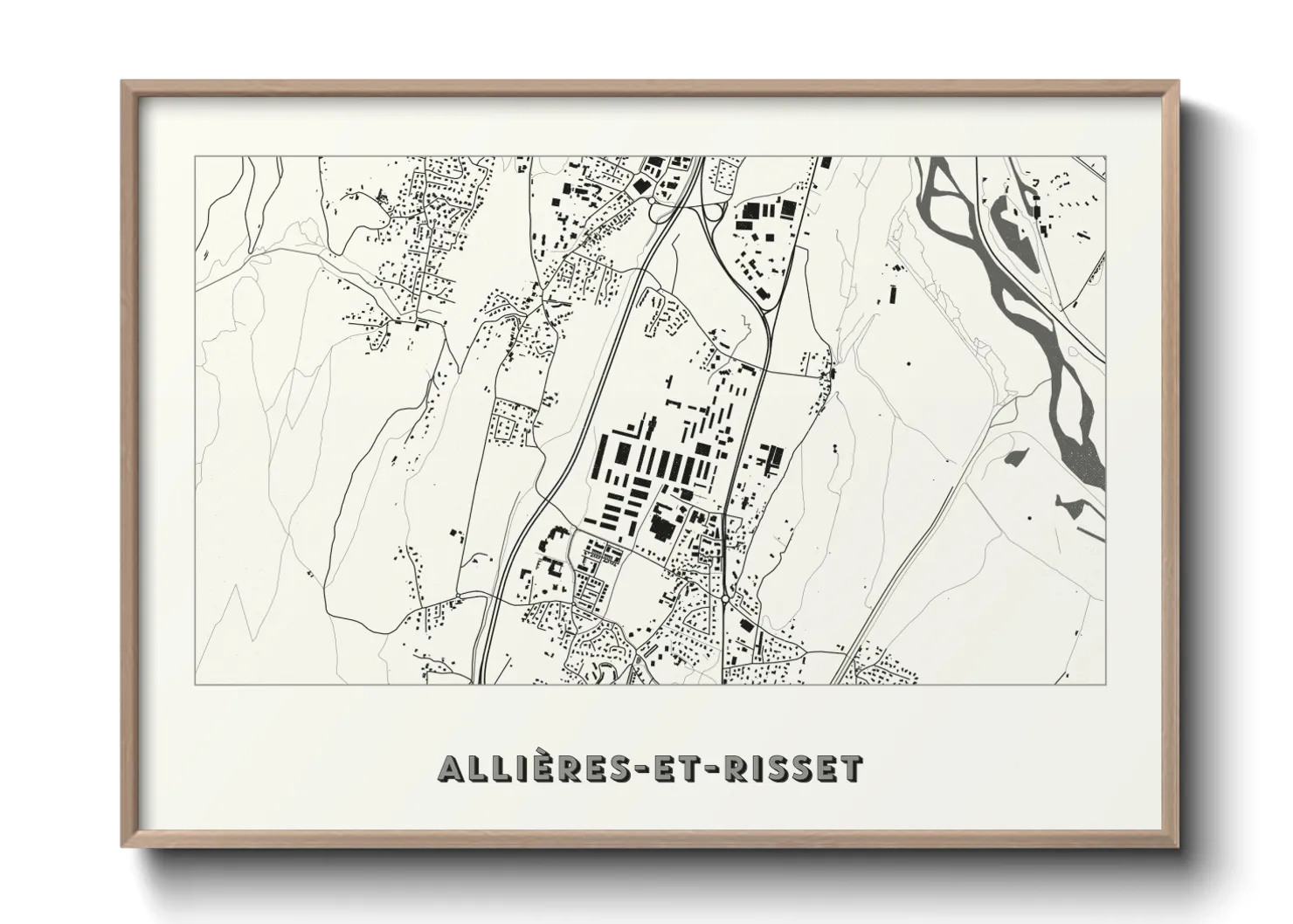 Une affiche de carte sur Allières-et-Risset