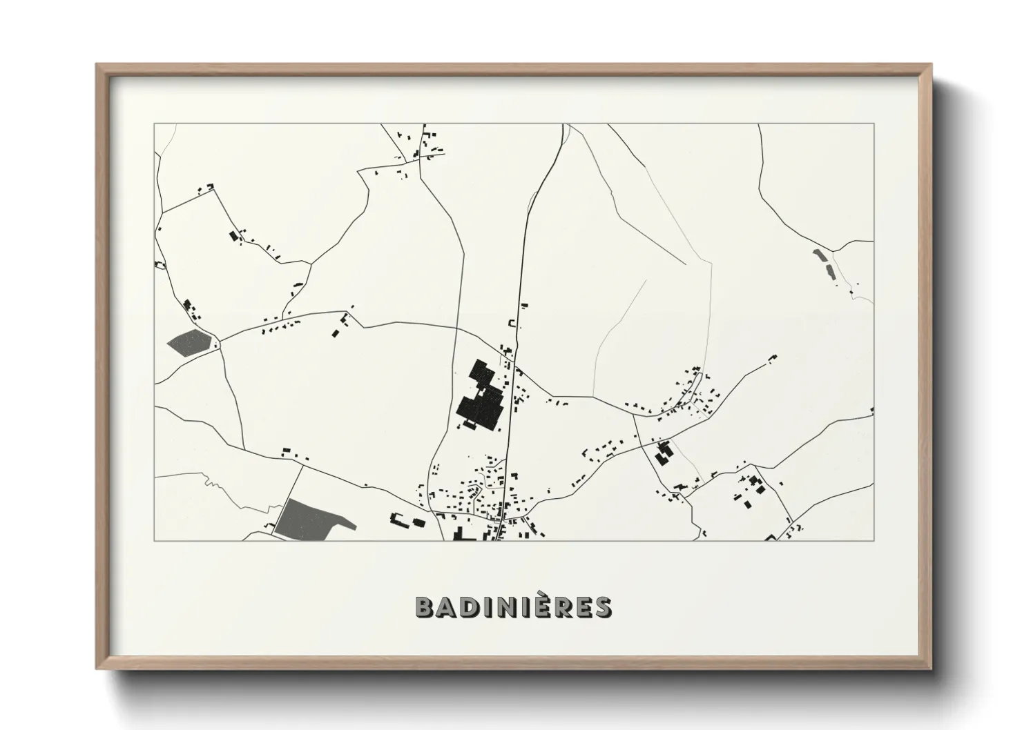 Une affiche de carte sur Badinières