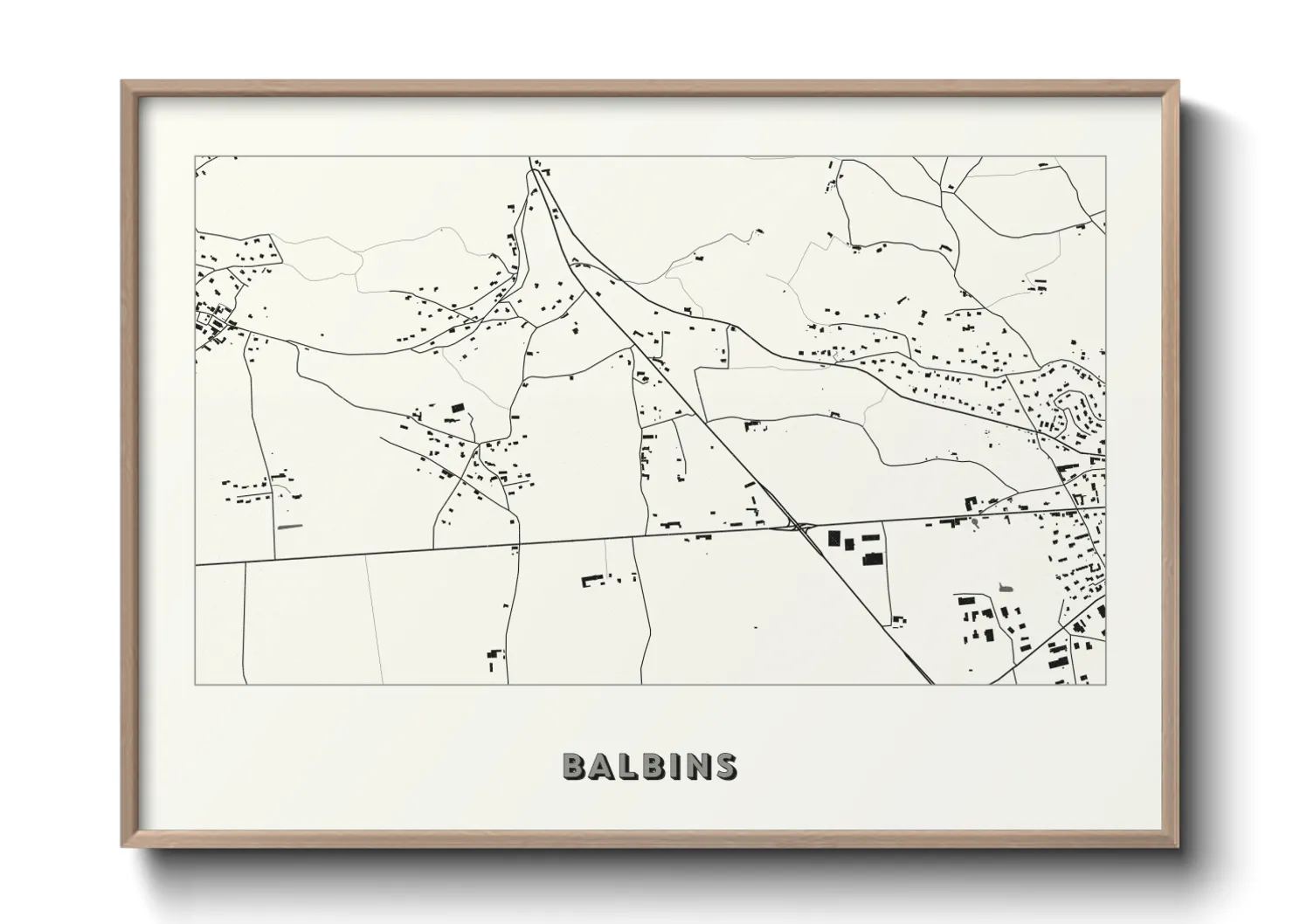 Une affiche de carte sur Balbins