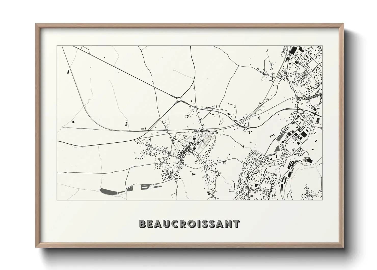 Une affiche de carte sur Beaucroissant