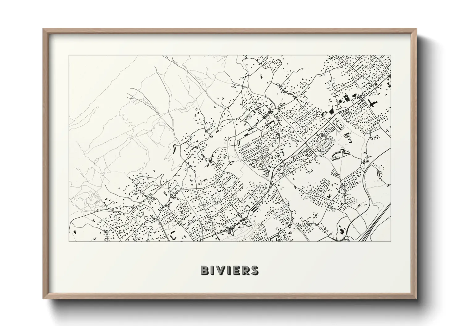 Une affiche de carte sur Biviers