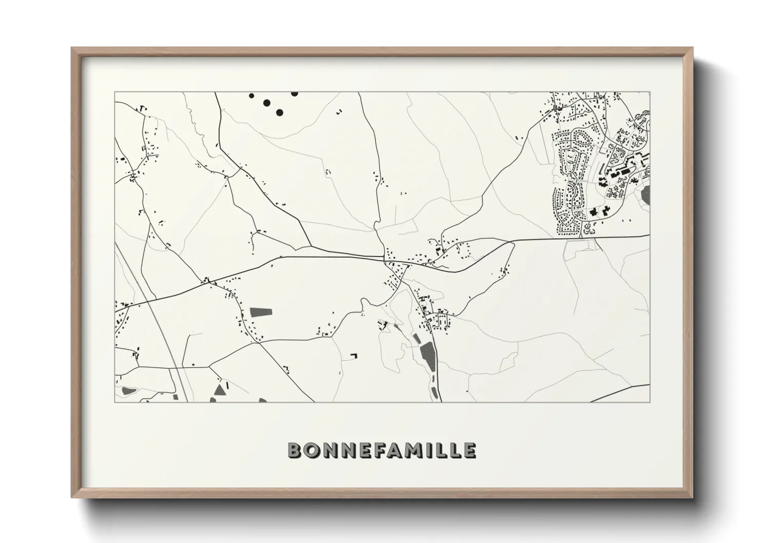 Une affiche de carte sur Bonnefamille