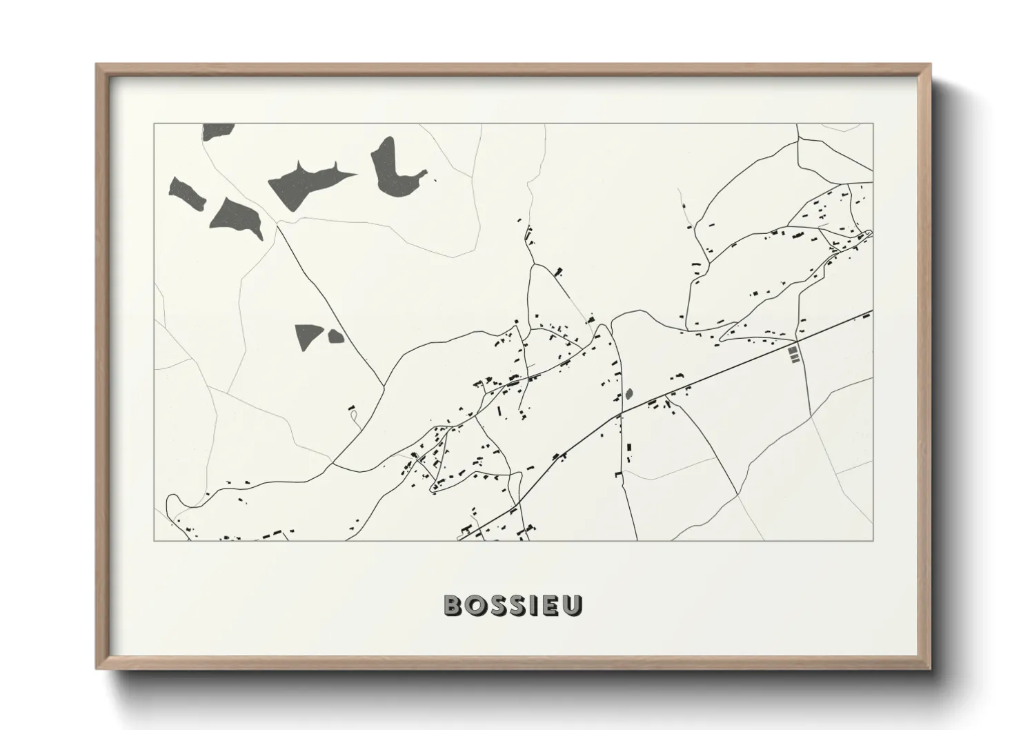 Une affiche de carte sur Bossieu