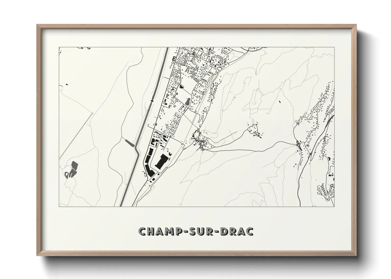 Une affiche de carte sur Champ-sur-Drac