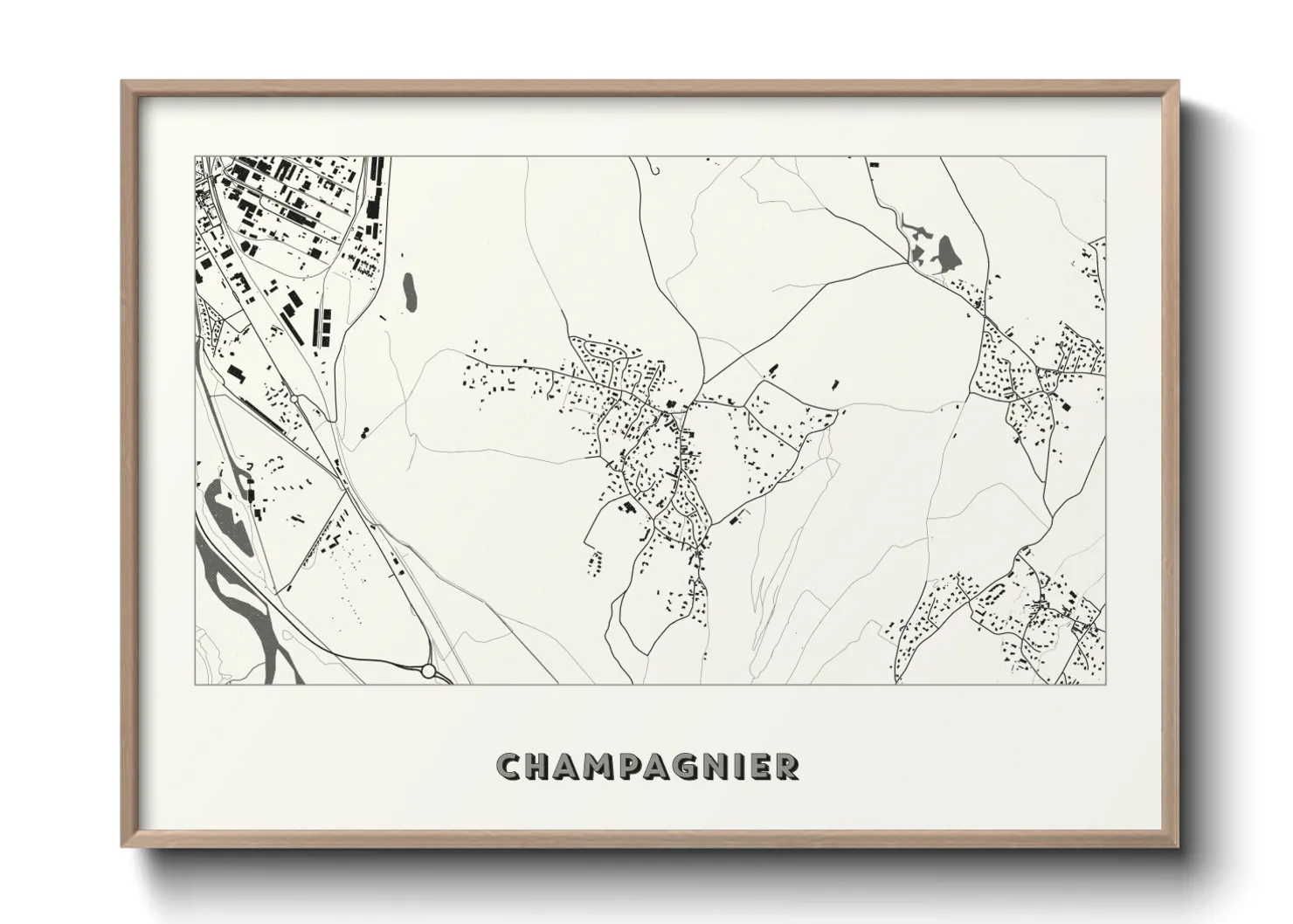 Une affiche de carte sur Champagnier