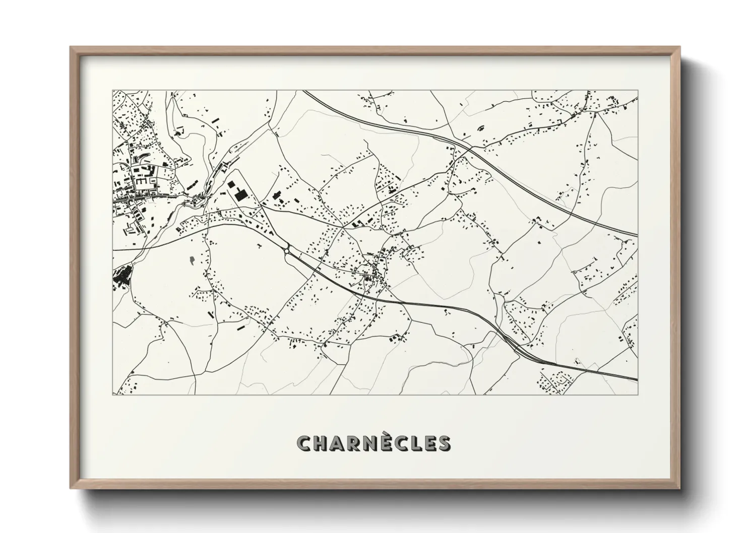 Une affiche de carte sur Charnècles