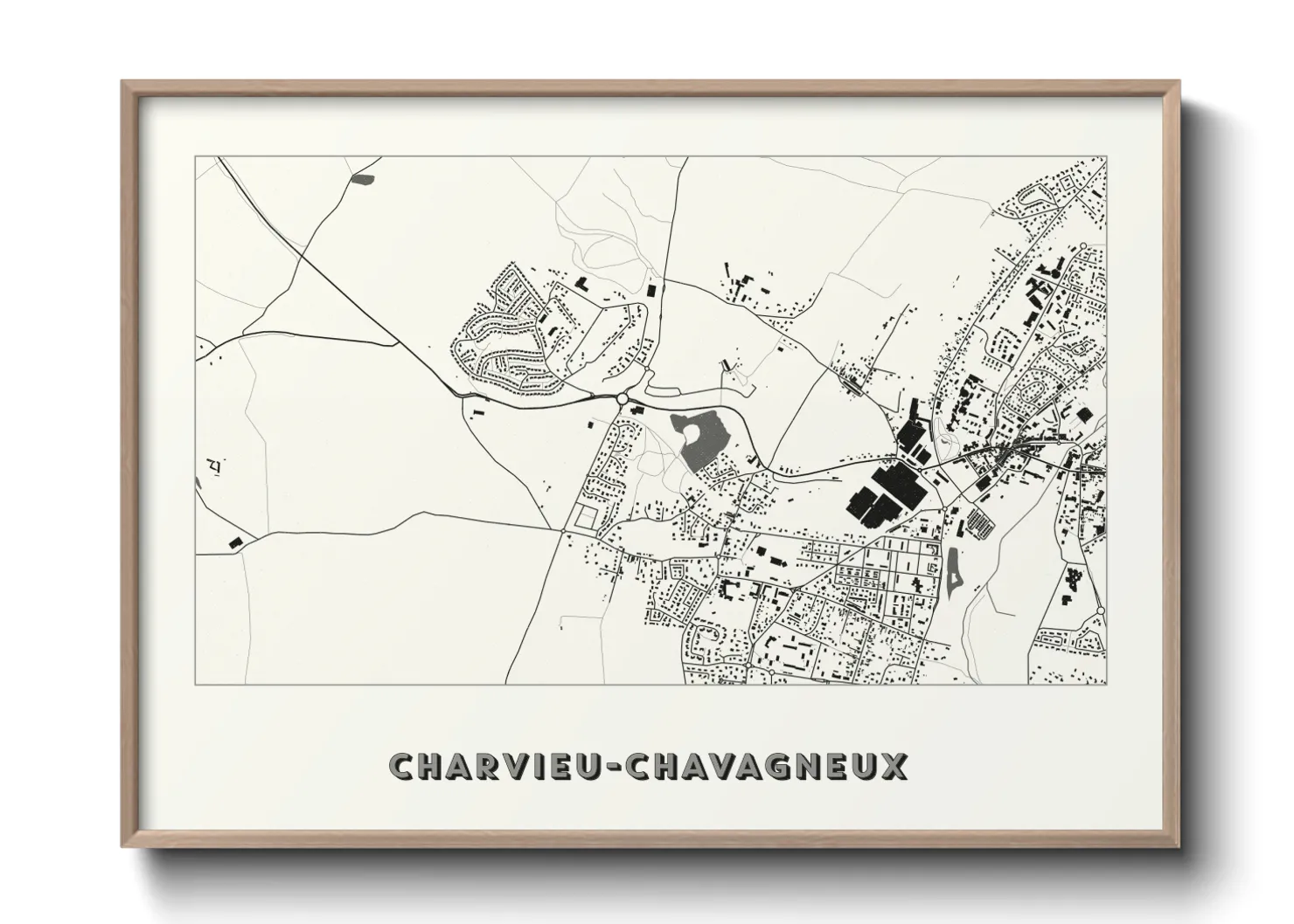 Une affiche de carte sur Charvieu-Chavagneux