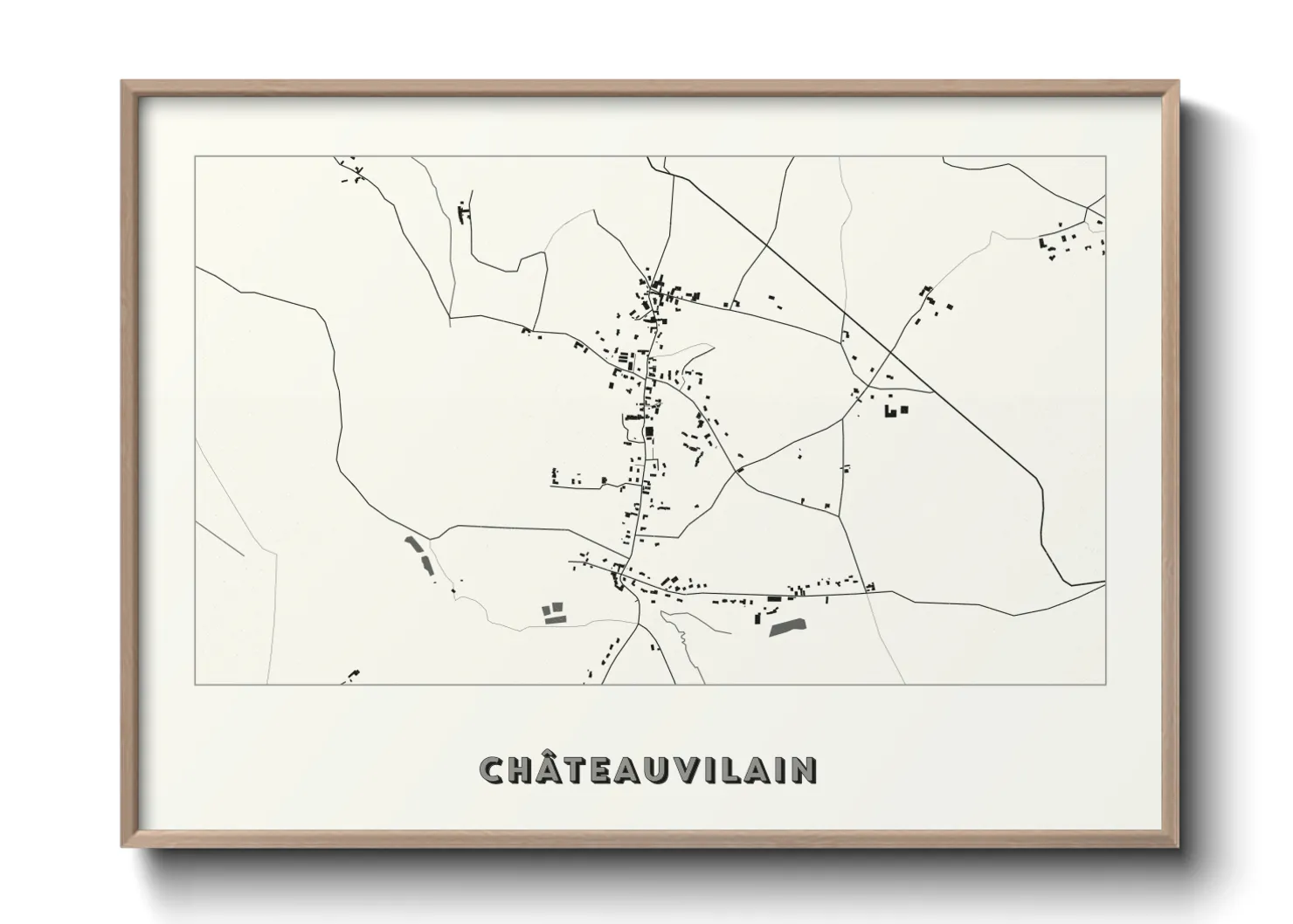 Une affiche de carte sur Châteauvilain