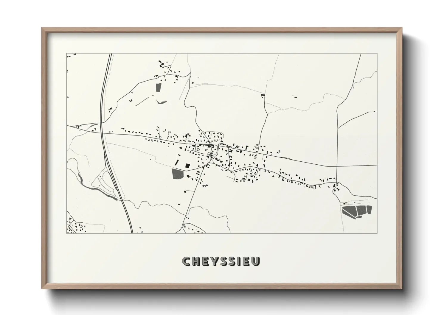 Une affiche de carte sur Cheyssieu