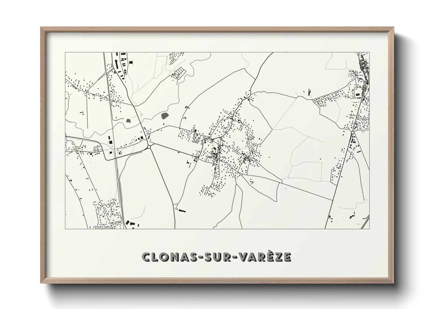 Une affiche de carte sur Clonas-sur-Varèze