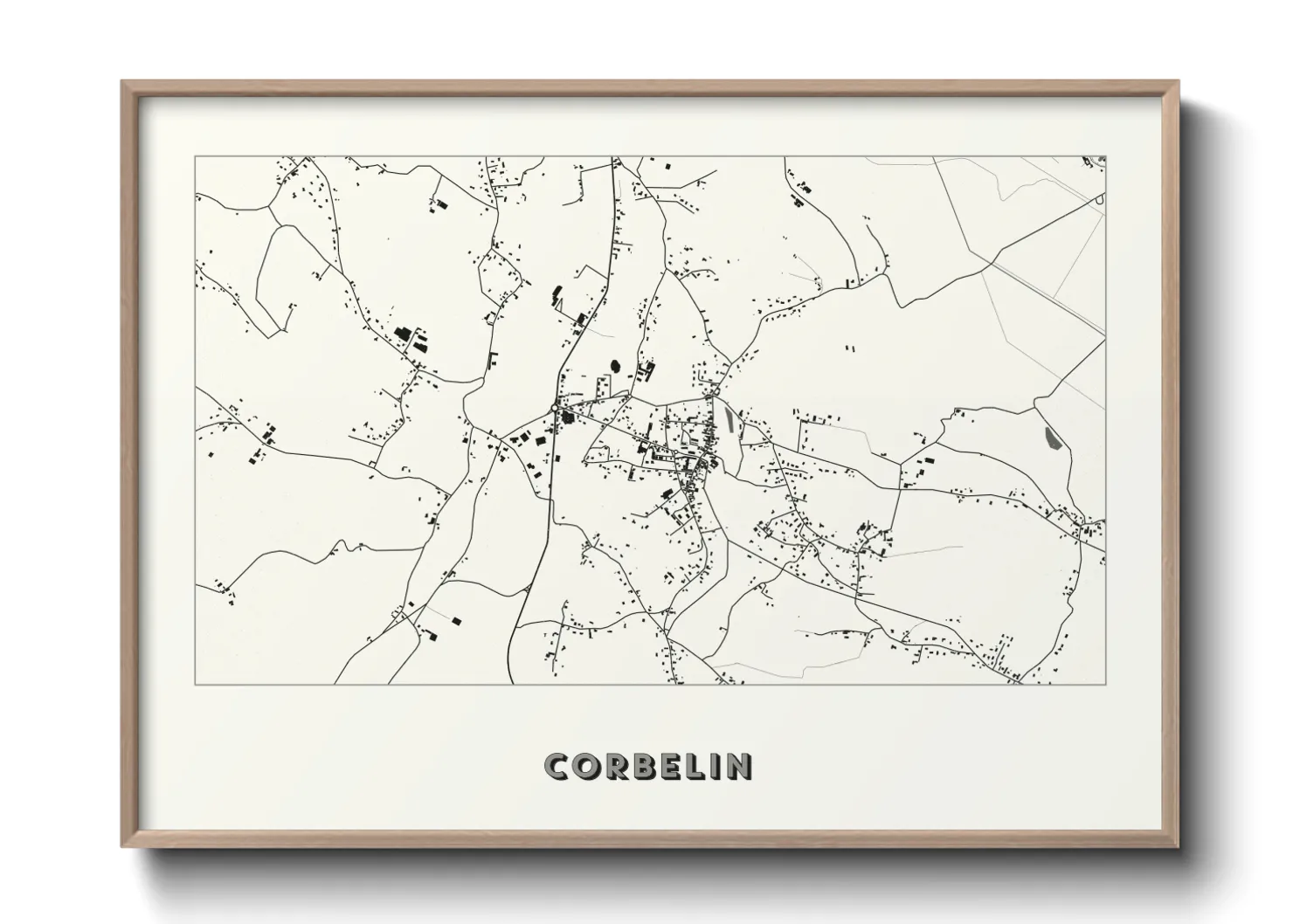 Une affiche de carte sur Corbelin
