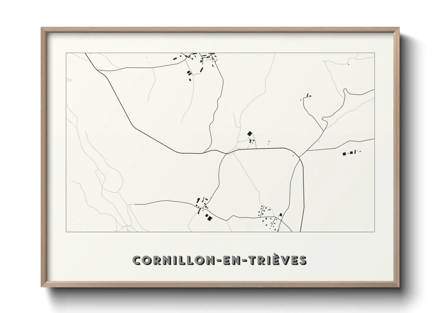 Une affiche de carte sur Cornillon-en-Trièves