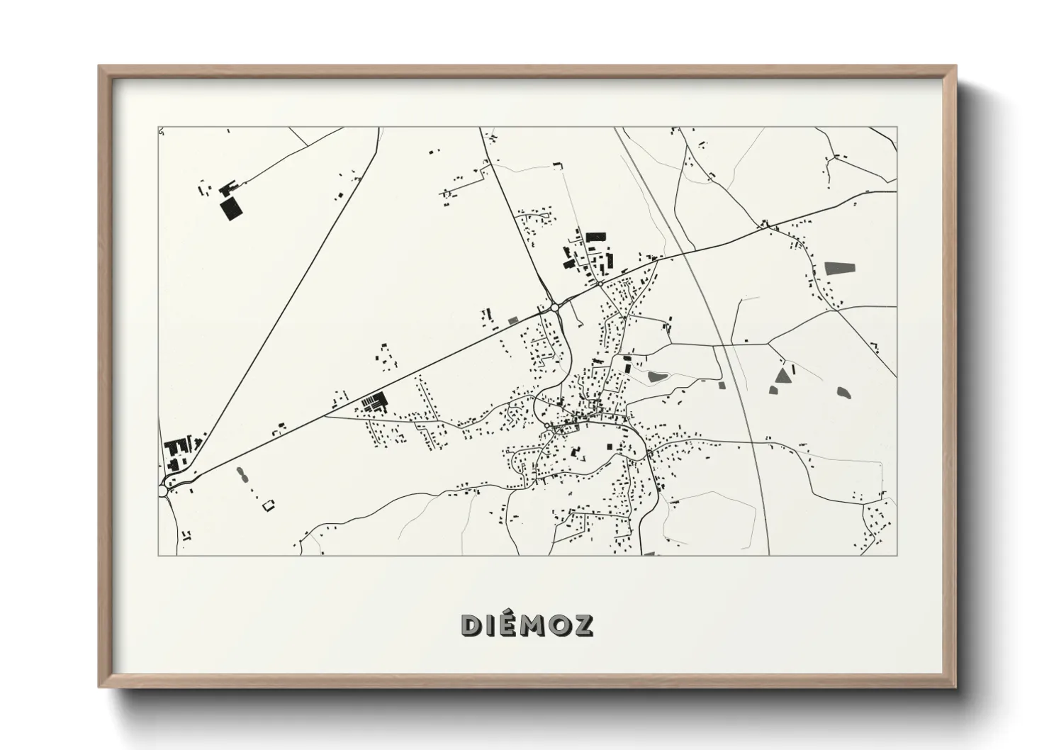 Une affiche de carte sur Diémoz