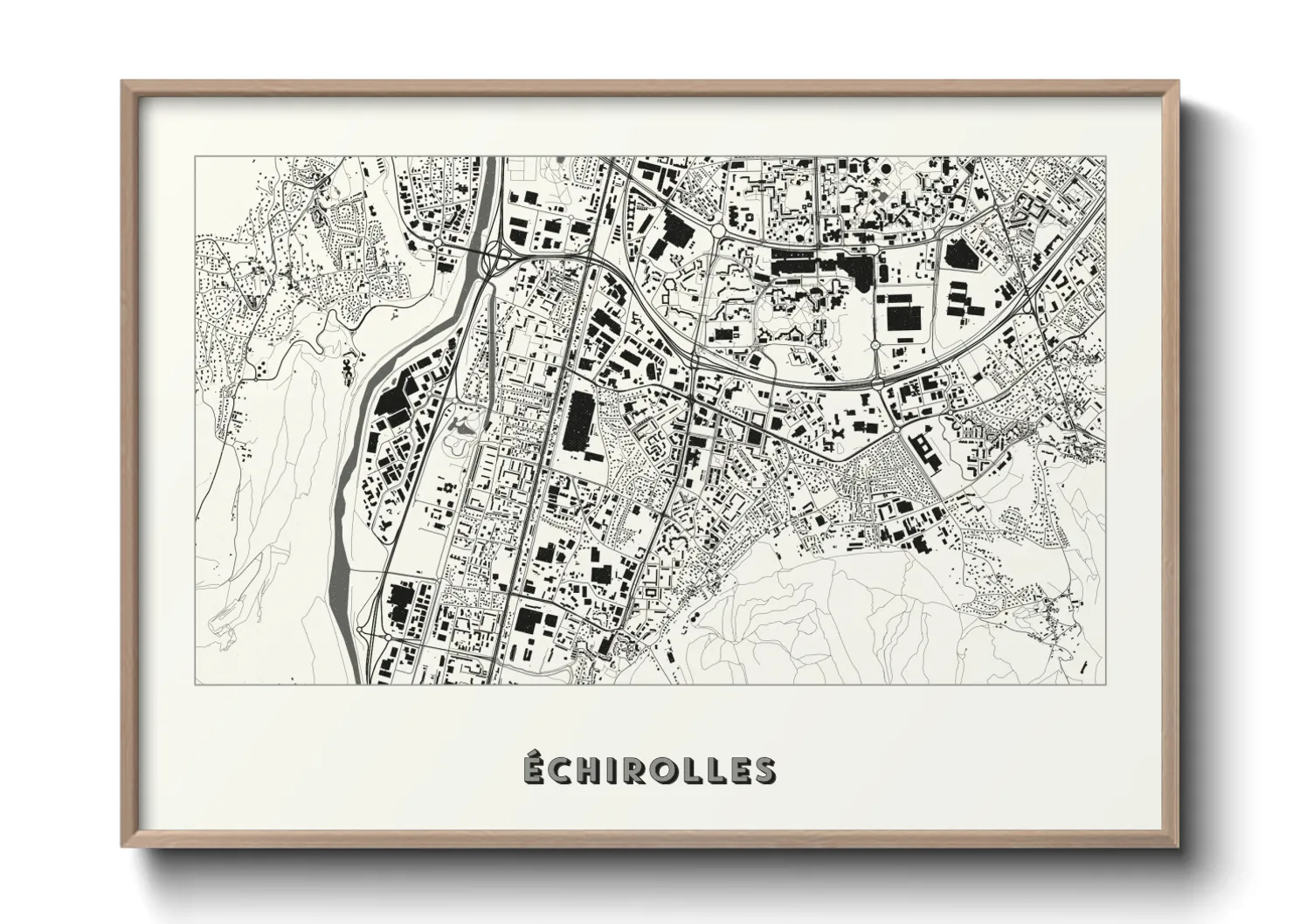 Une affiche de carte sur Échirolles