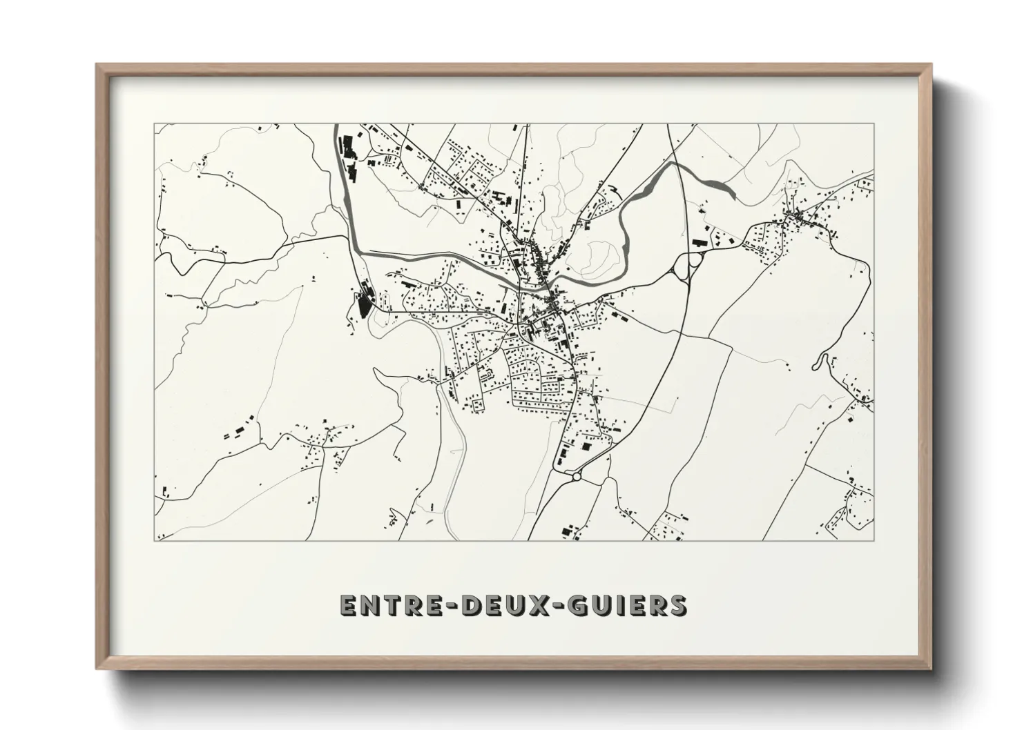 Une affiche de carte sur Entre-Deux-Guiers