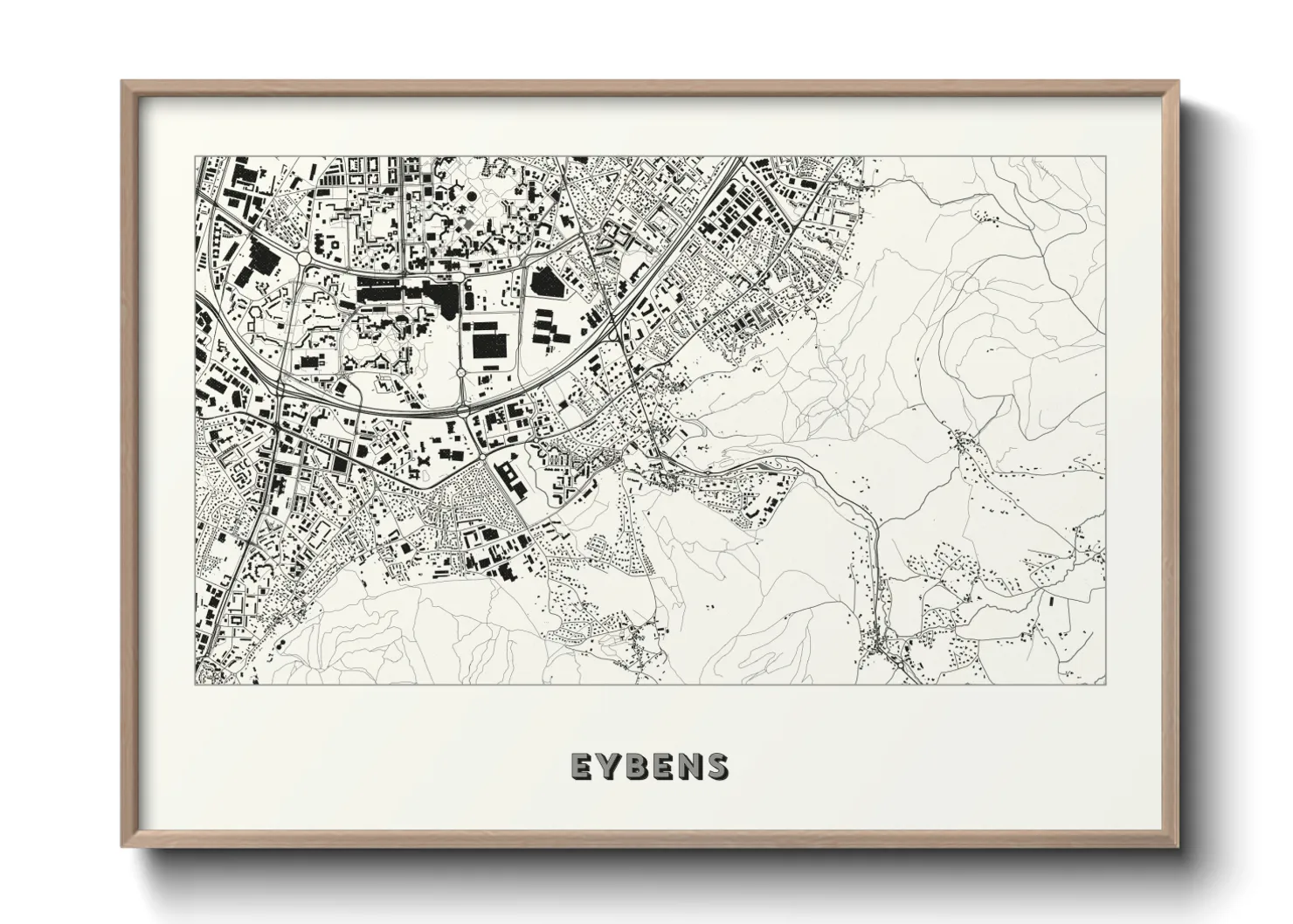 Une affiche de carte sur Eybens