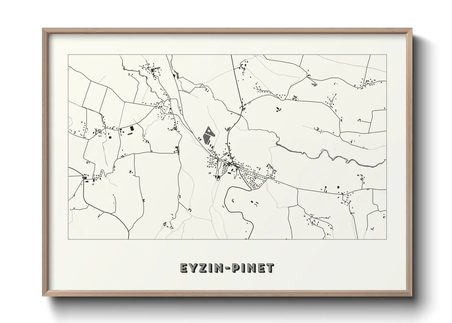 Une affiche de carte sur Eyzin-Pinet