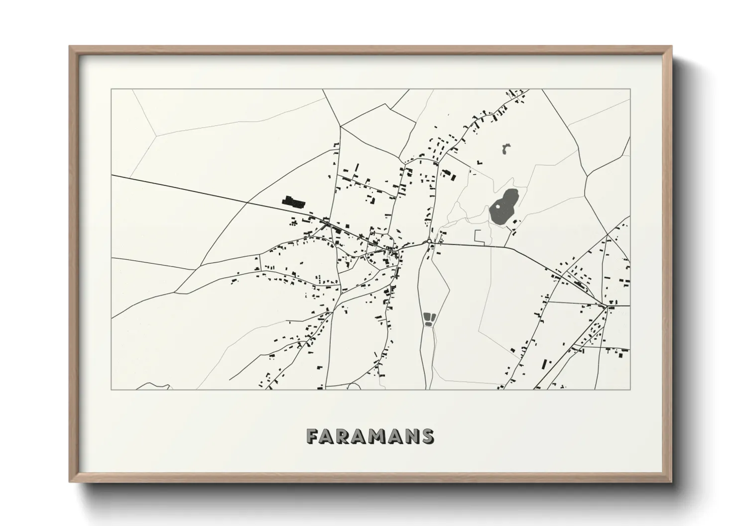 Une affiche de carte sur Faramans