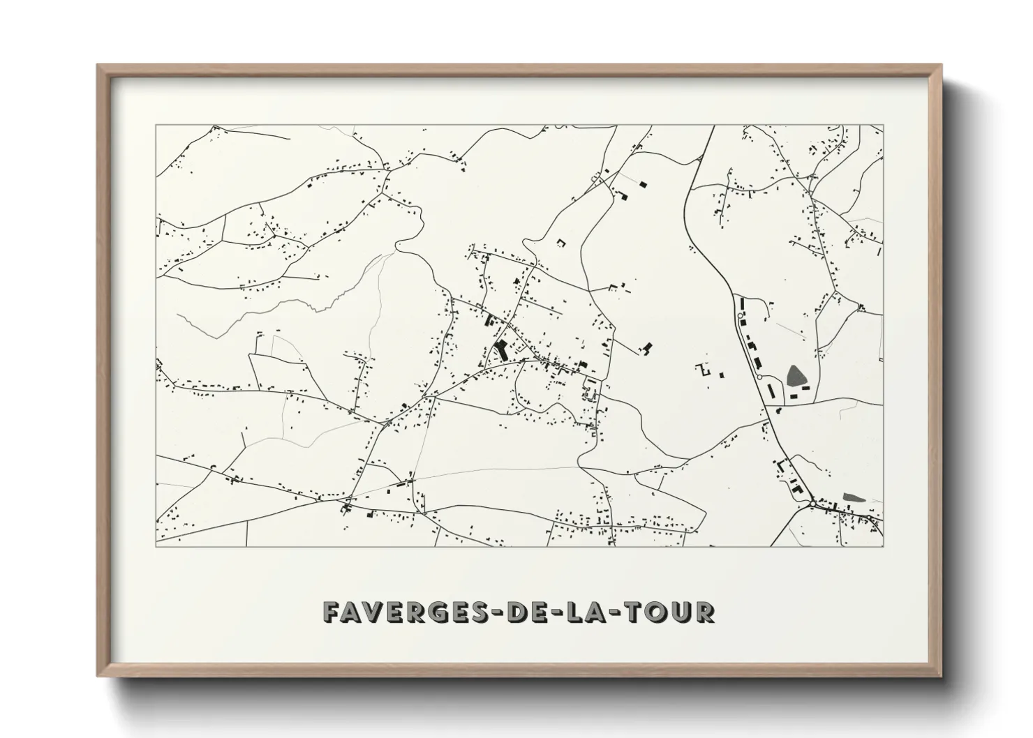 Une affiche de carte sur Faverges-de-la-Tour