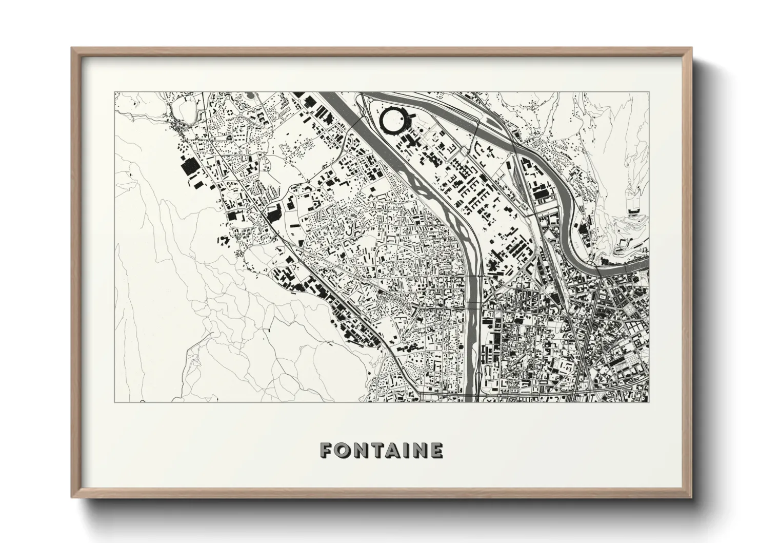 Une affiche de carte sur Fontaine