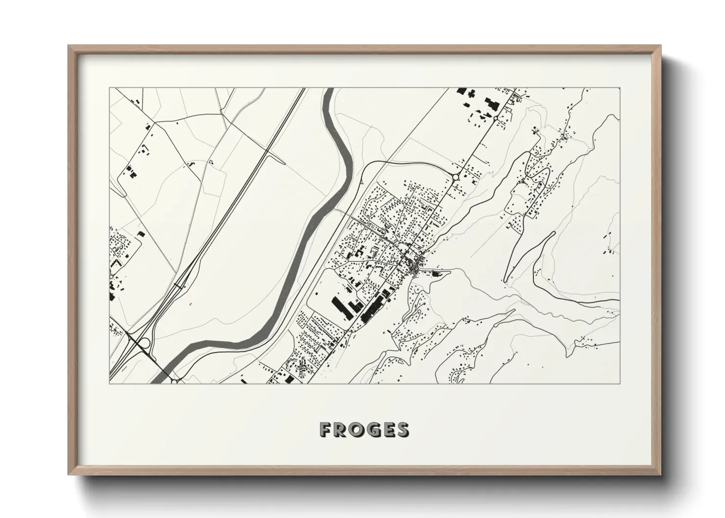 Une affiche de carte sur Froges