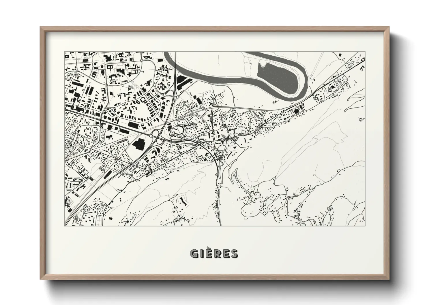 Une affiche de carte sur Gières