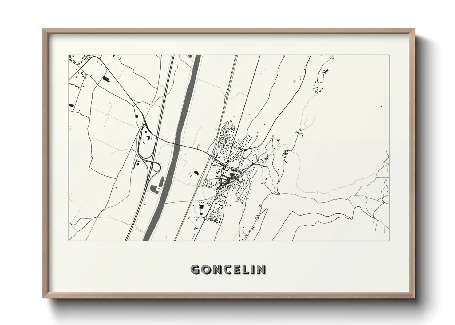 Une affiche de carte sur Goncelin