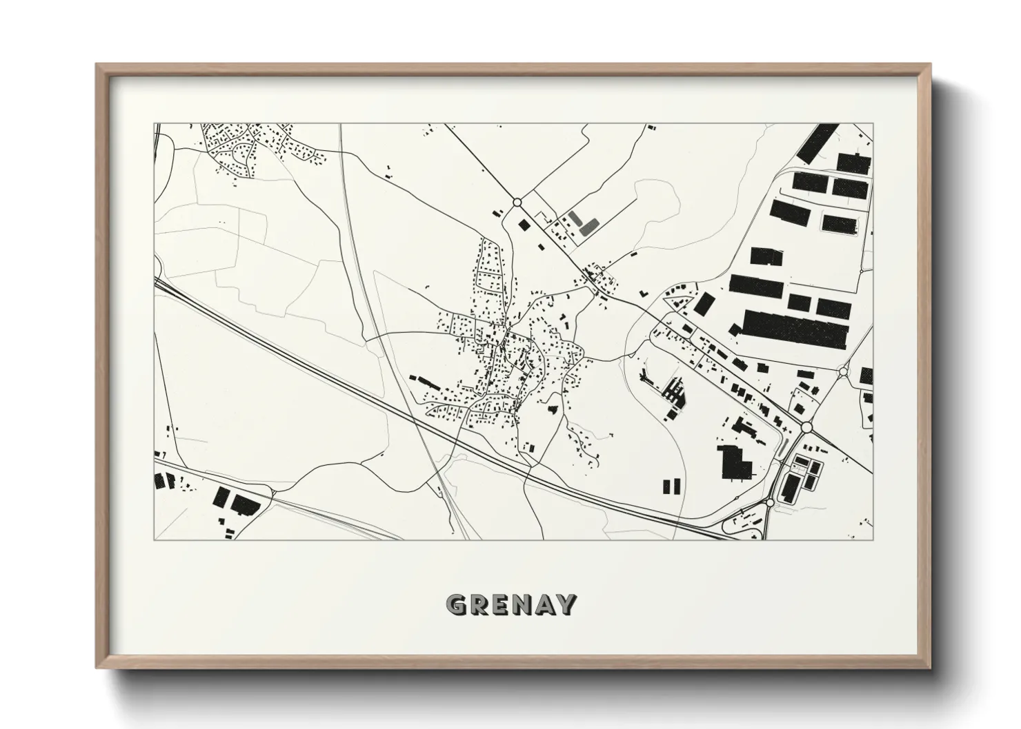 Une affiche de carte sur Grenay