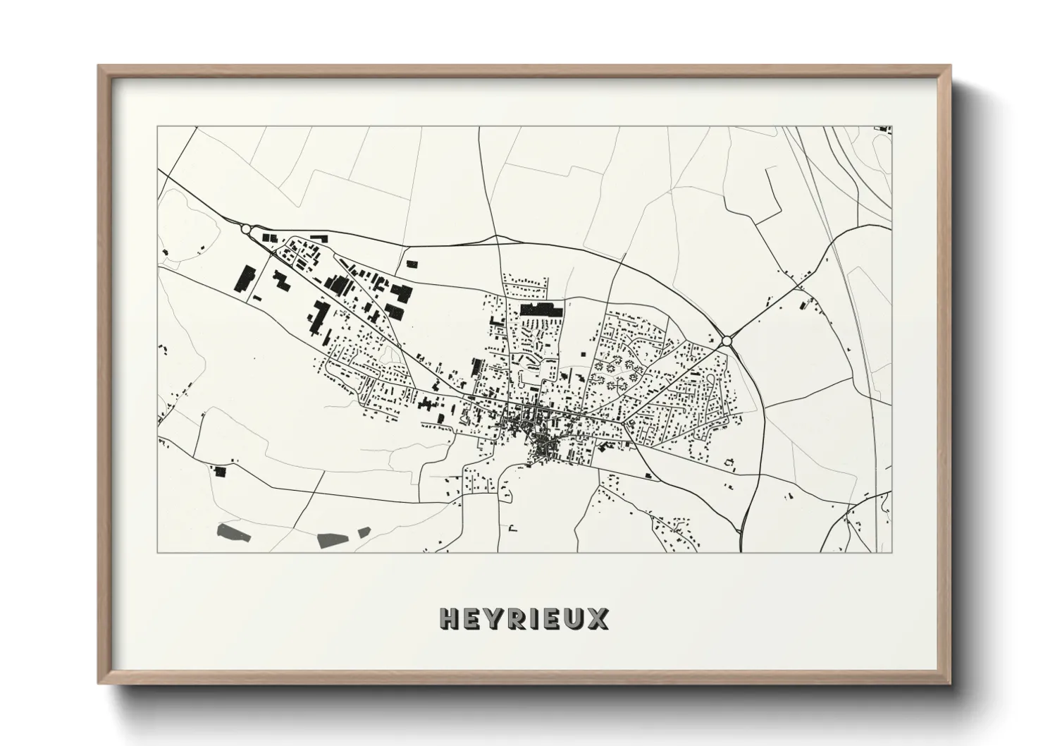 Une affiche de carte sur Heyrieux