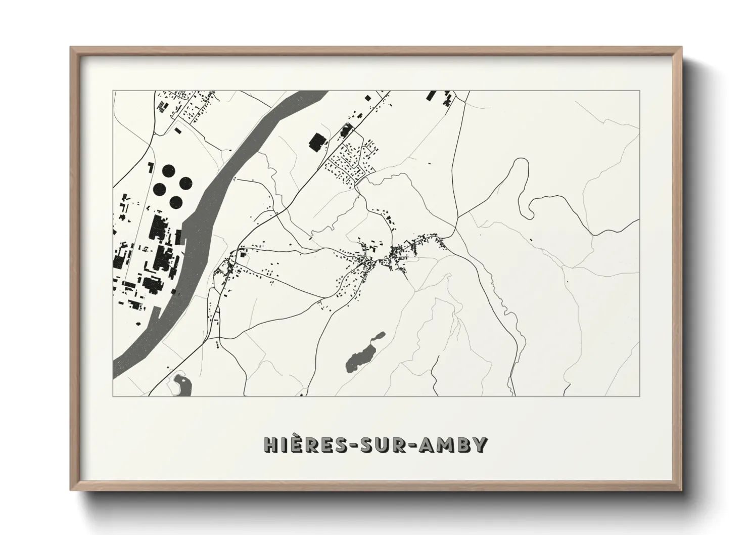 Une affiche de carte sur Hières-sur-Amby