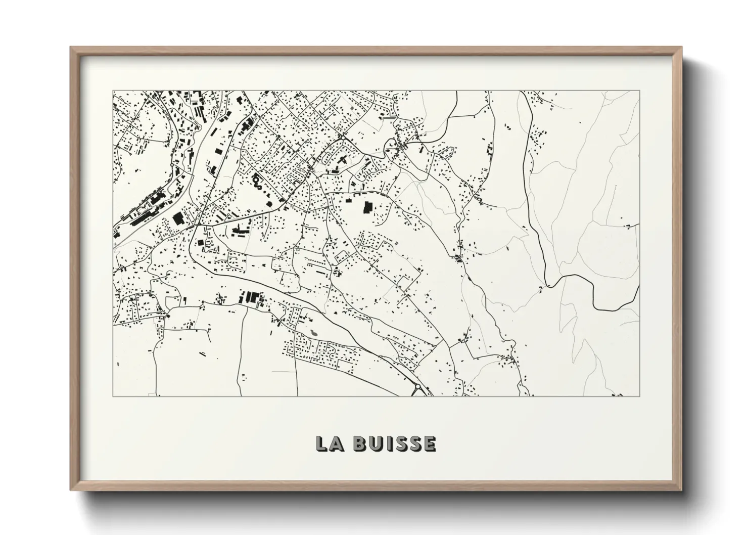 Une affiche de carte sur La Buisse