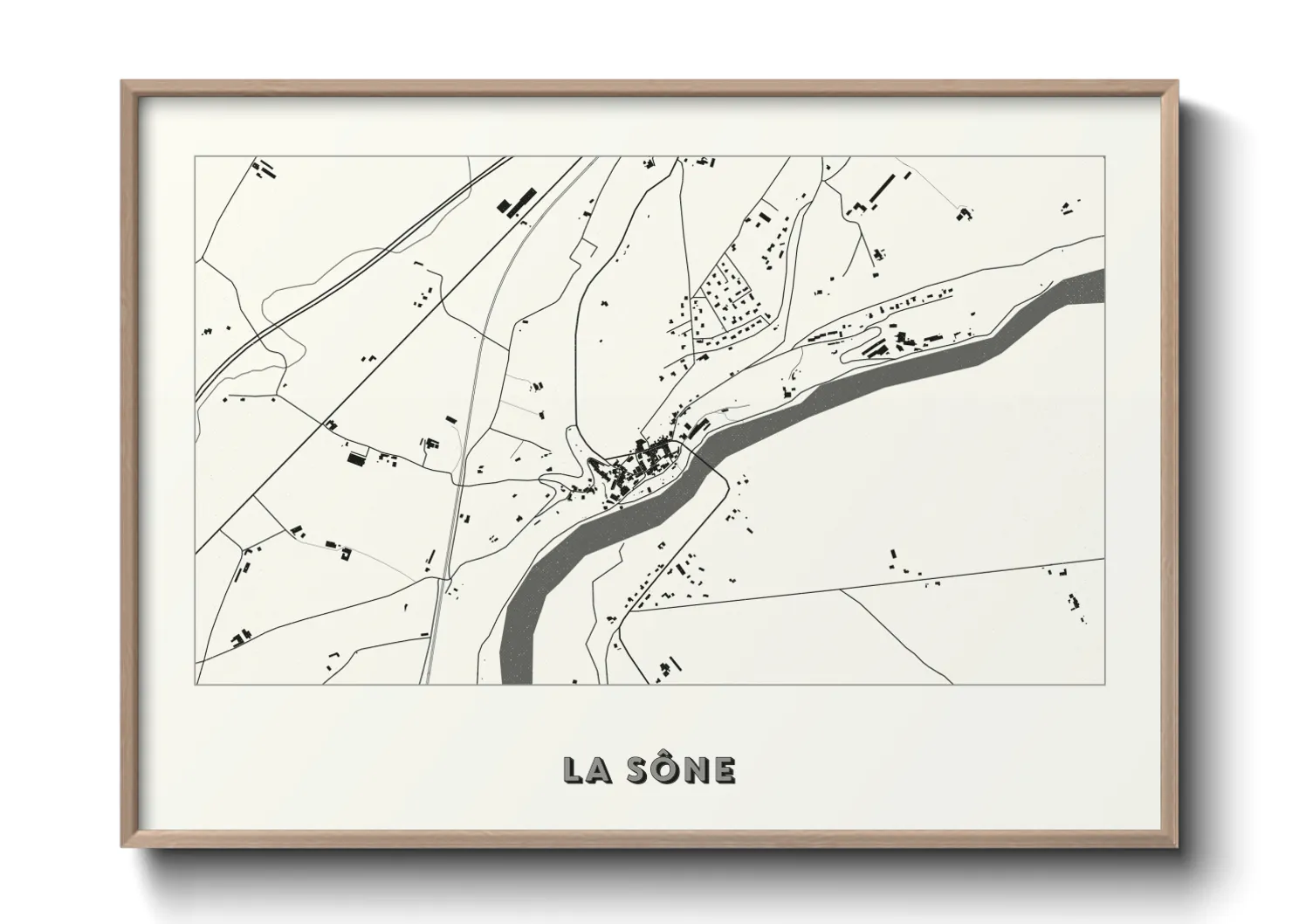 Une affiche de carte sur La Sône