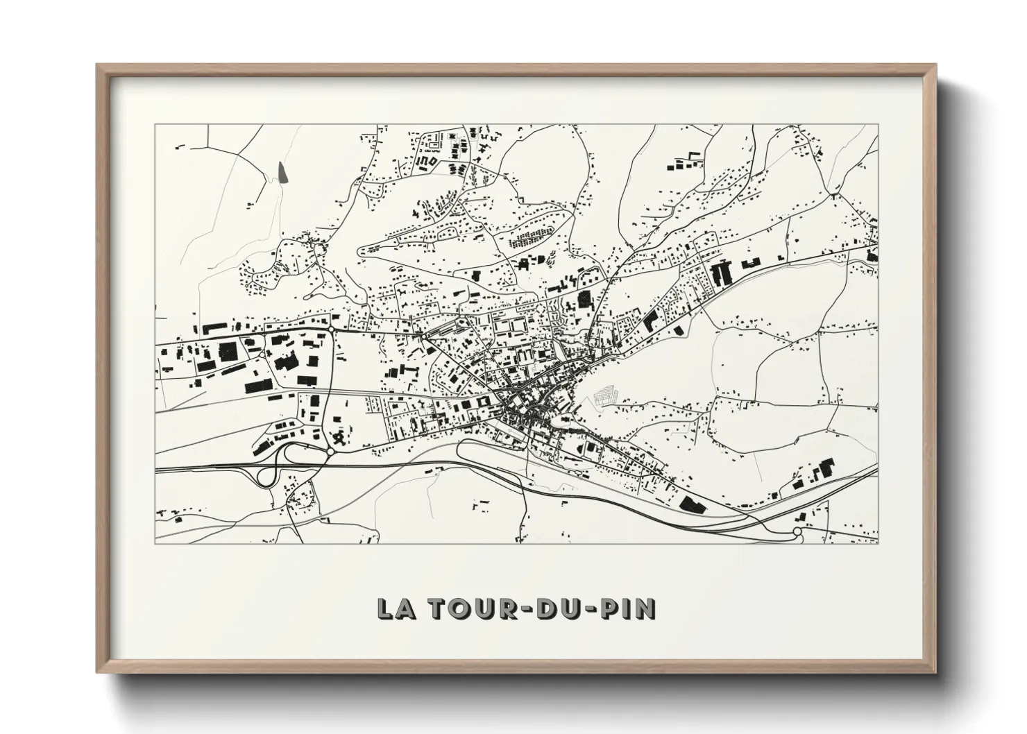Une affiche de carte sur La Tour-du-Pin