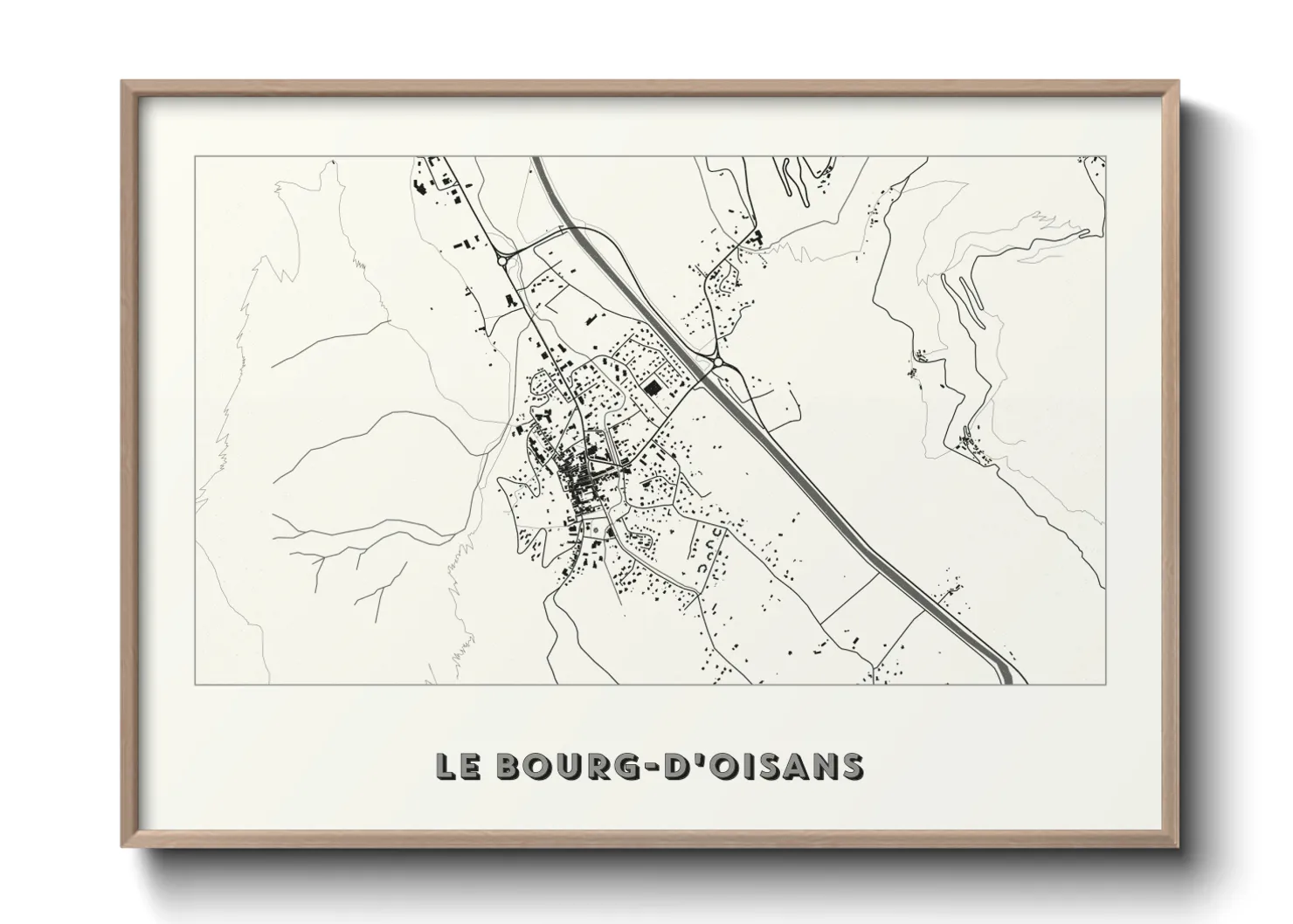 Une affiche de carte sur Le Bourg-d'Oisans