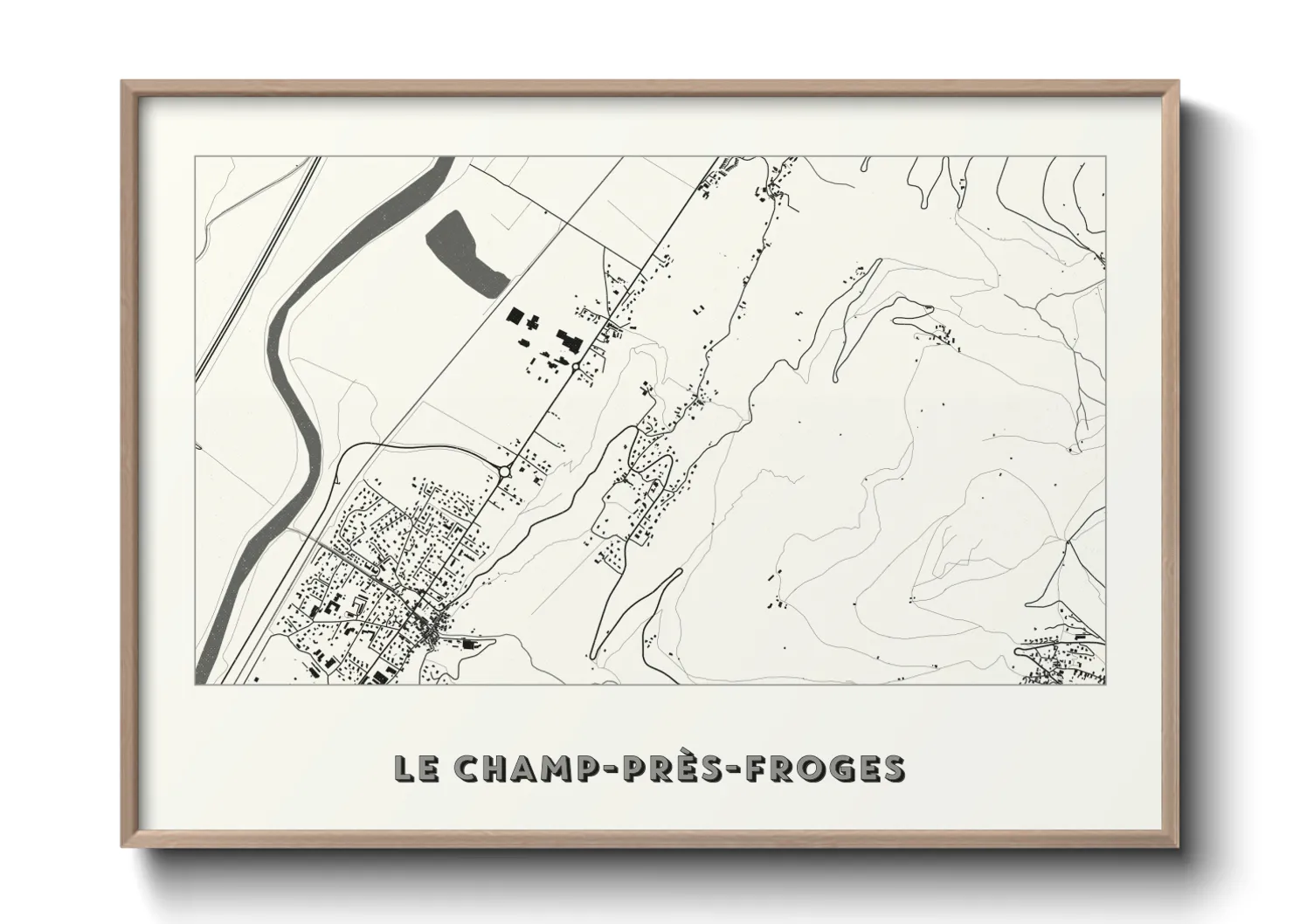 Une affiche de carte sur Le Champ-près-Froges