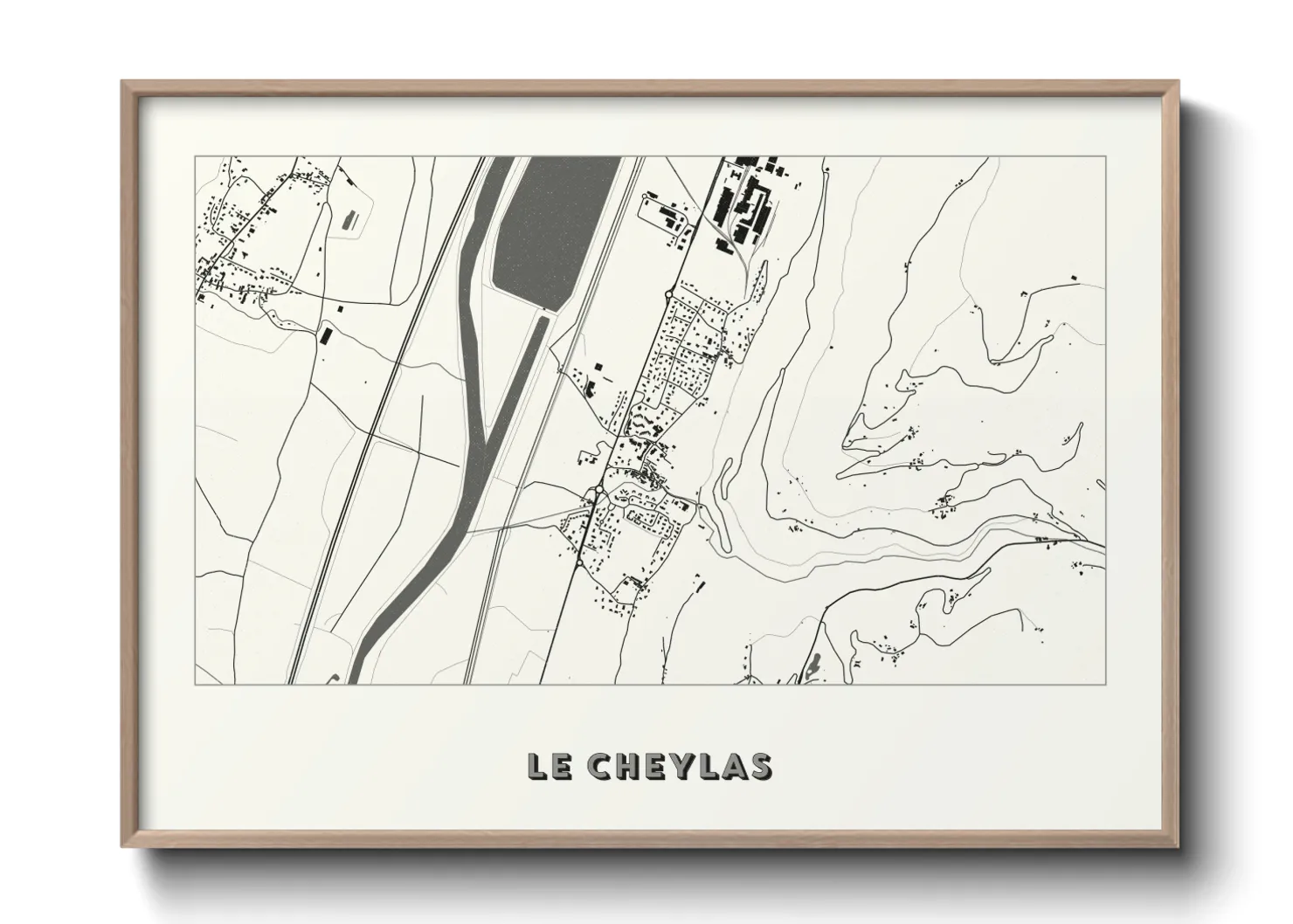Une affiche de carte sur Le Cheylas