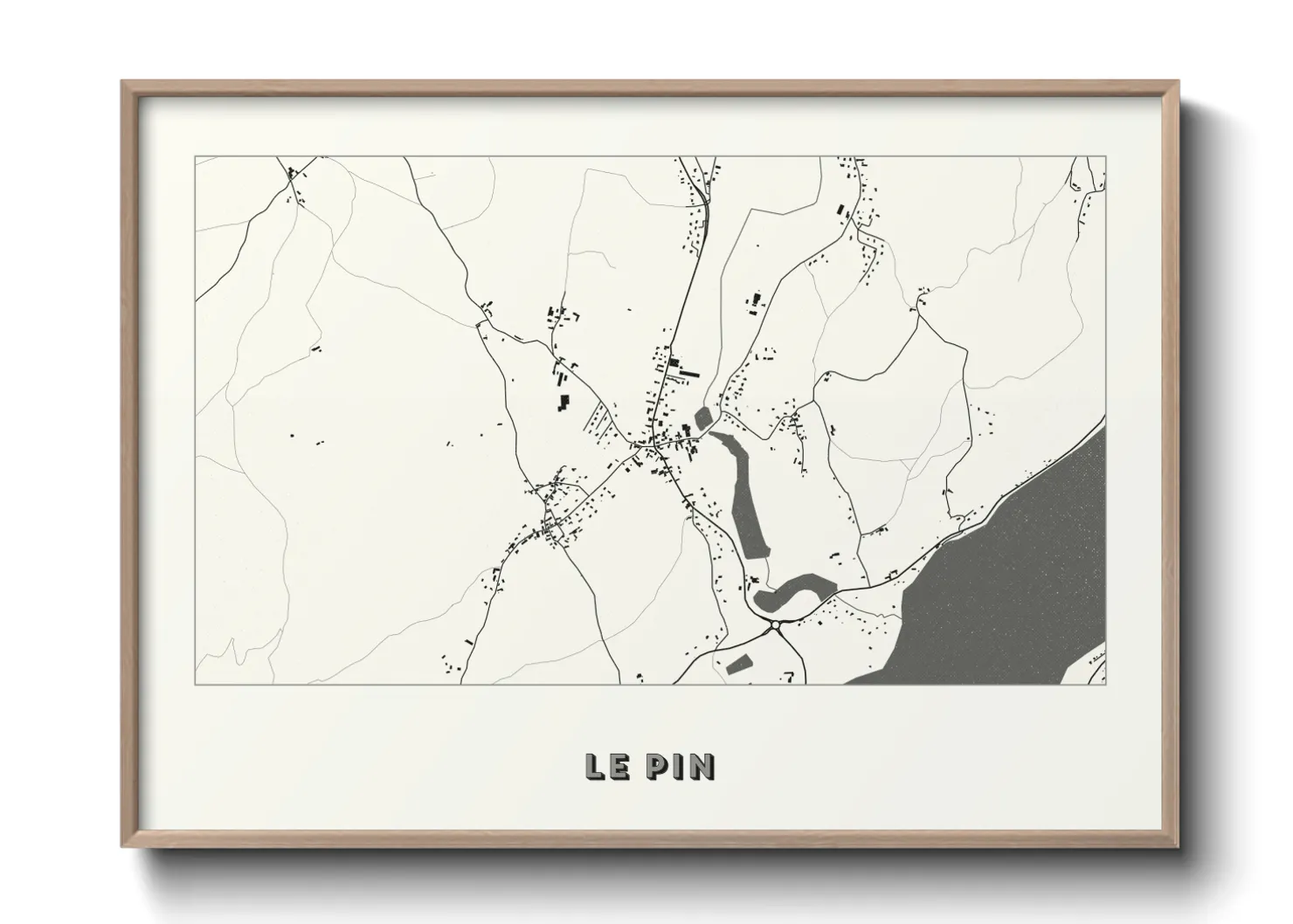 Une affiche de carte sur Le Pin
