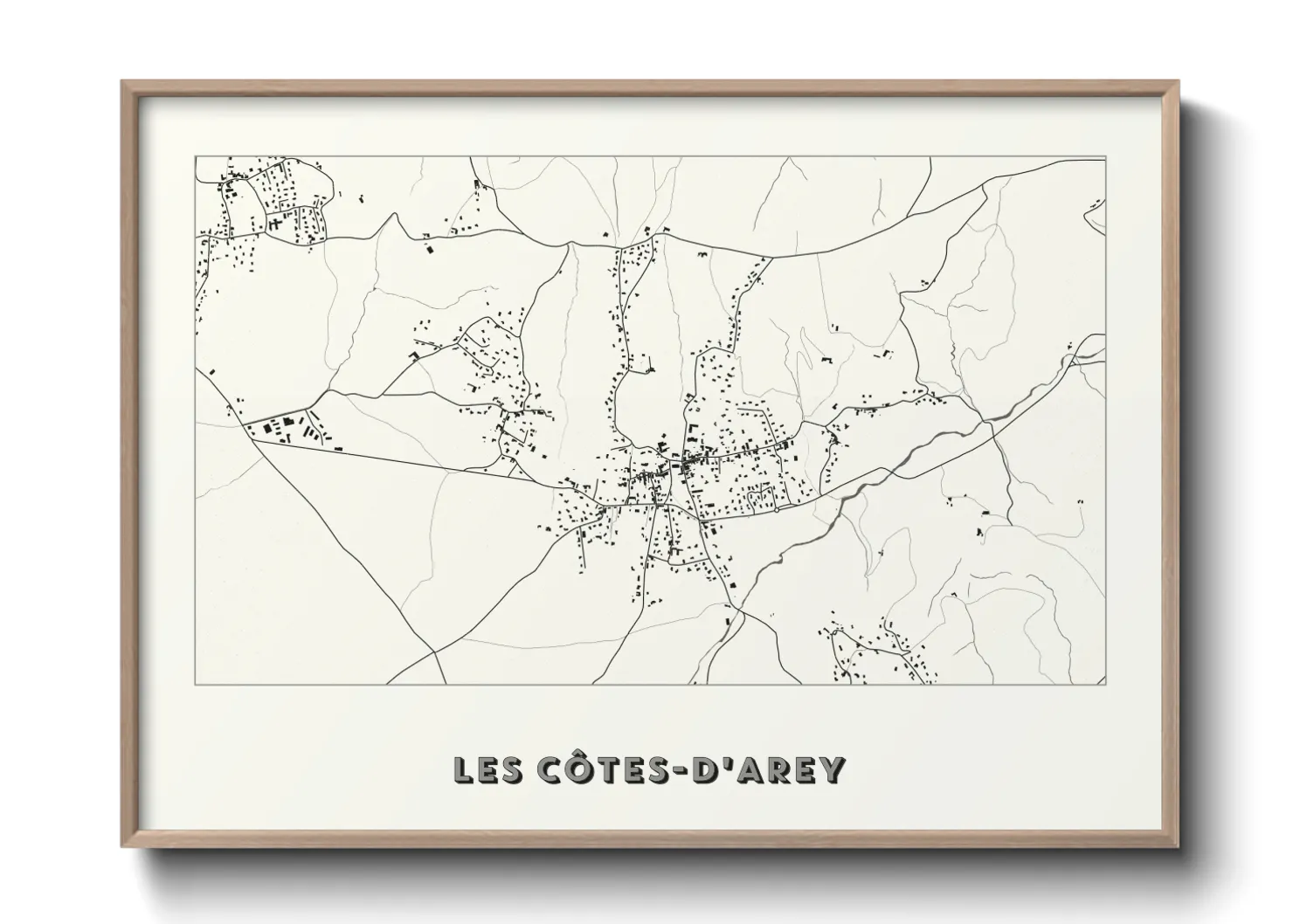 Une affiche de carte sur Les Côtes-d'Arey