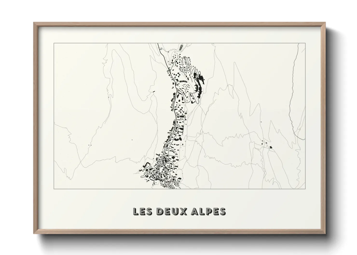 Une affiche de carte sur Les Deux Alpes